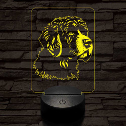 Portugál vízi kutya-fej 7 színű 3D led lámpa