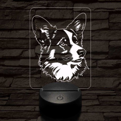 Walesi törpekutya 7 színű 3D led lámpa