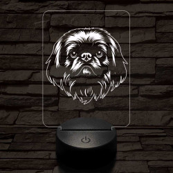 Pekingi palotakutya 7 színű 3D led lámpa