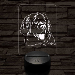 Újfundlandi kutya 7 színű 3D led lámpa