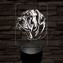 Nápolyi masztiff kutya 7 színű 3D led lámpa