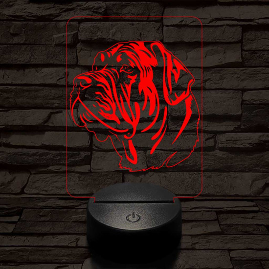 Nápolyi masztiff kutya 7 színű 3D led lámpa
