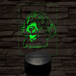 Törpe uszkár 7 színű 3D led lámpa