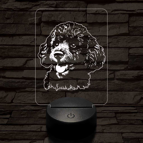 Törpe uszkár 7 színű 3D led lámpa