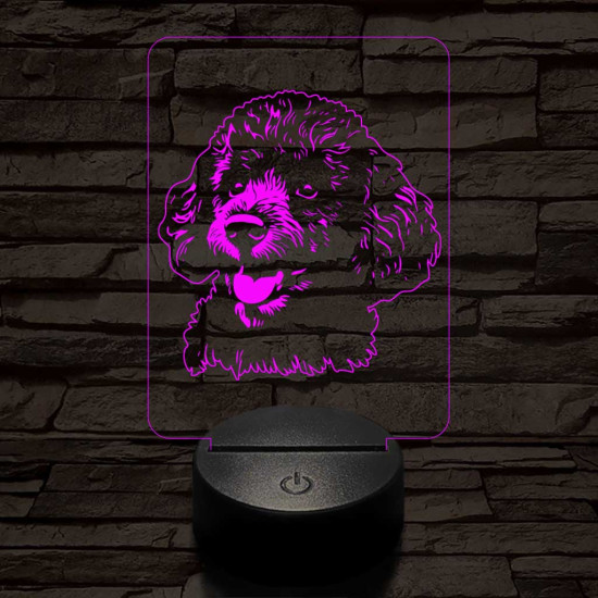 Törpe uszkár 7 színű 3D led lámpa