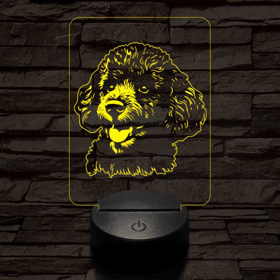 Törpe uszkár 7 színű 3D led lámpa