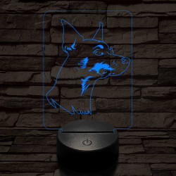 Törpe pinscher 7 színű 3D led lámpa