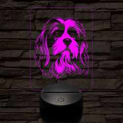 Kis oroszlánkutya (lowchen, löwchen) 7 színű 3D led lámpa
