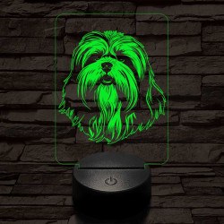 lhasa apso 7 színű 3D led lámpa