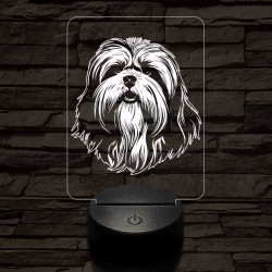 lhasa apso 7 színű 3D led lámpa
