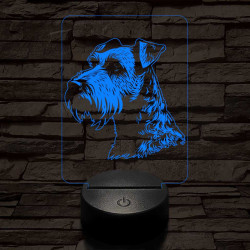 Lakeland terrier 7 színű 3D led lámpa