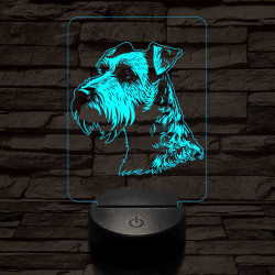 Lakeland terrier 7 színű 3D led lámpa
