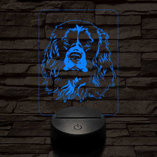 Cavarlier king charles spániel 7 színű 3D led lámpa
