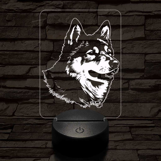 Japán akita 7 színű 3D led lámpa