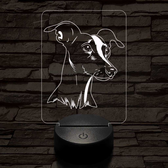 Kis olasz agár 7 színű 3D led lámpa