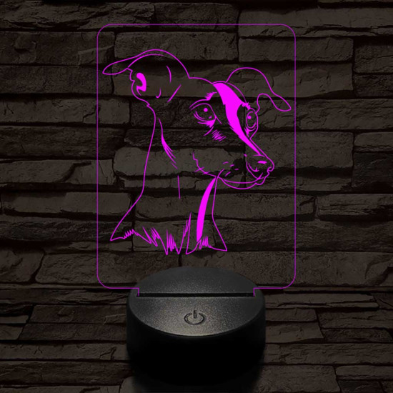 Kis olasz agár 7 színű 3D led lámpa