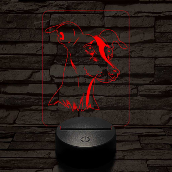 Kis olasz agár 7 színű 3D led lámpa
