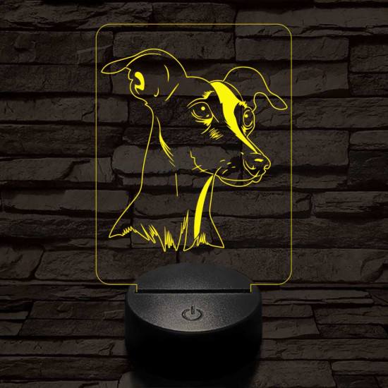 Kis olasz agár 7 színű 3D led lámpa
