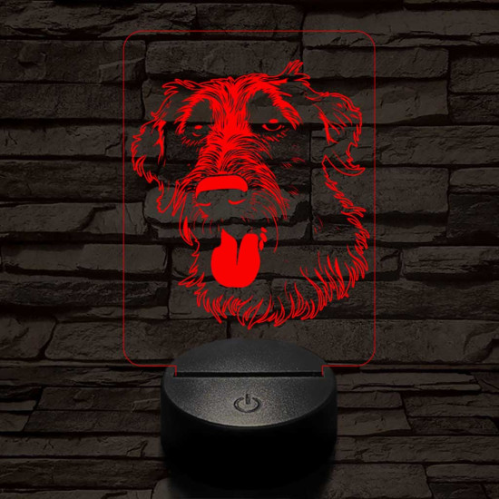 Ír farkaskutya 7 színű 3D led lámpa