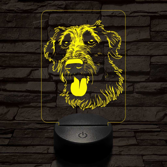 Ír farkaskutya 7 színű 3D led lámpa