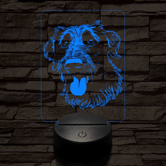 Ír farkaskutya 7 színű 3D led lámpa