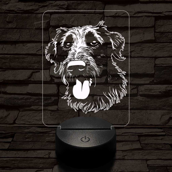 Ír farkaskutya 7 színű 3D led lámpa