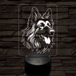 Belga juhászkutya 7 színű 3D led lámpa