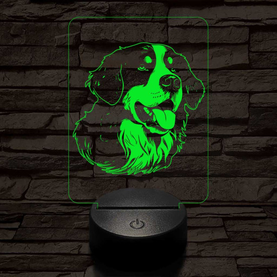 Berni pásztorkutya 7 színű 3D led lámpa