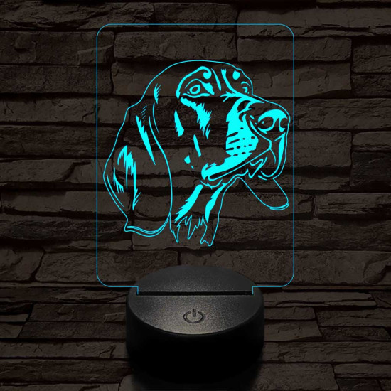 Fekete-cser mosómedvekopó 7 színű 3D led lámpa