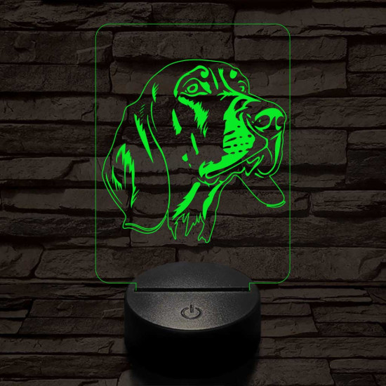 Fekete-cser mosómedvekopó 7 színű 3D led lámpa