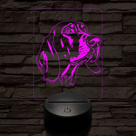 Fekete-cser mosómedvekopó 7 színű 3D led lámpa