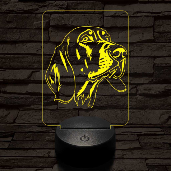 Fekete-cser mosómedvekopó 7 színű 3D led lámpa