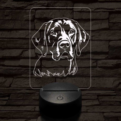 Fekete labrador retriever 7 színű 3D led lámpa