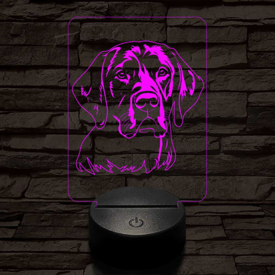 Fekete labrador retriever 7 színű 3D led lámpa