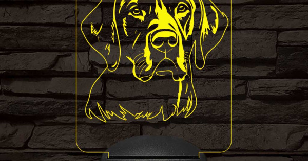 Fekete labrador retriever 7 színű 3D led lámpa - 3dlampa.hu webáruház