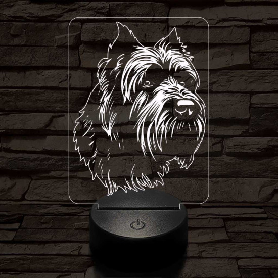 Flandriai pásztorkutya 7 színű 3D led lámpa