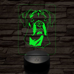 Boxer kutya 7 színű 3D led lámpa