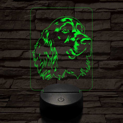 Boykin spániel 7 színű 3D led lámpa