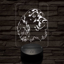 Boykin spániel 7 színű 3D led lámpa