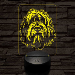 Brie-i juhászkutya 7 színű 3D led lámpa