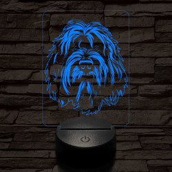 Brie-i juhászkutya 7 színű 3D led lámpa