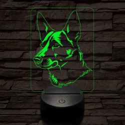 Kánaán kutya 7 színű 3D led lámpa