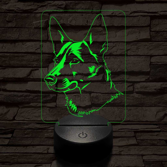 Kánaán kutya 7 színű 3D led lámpa