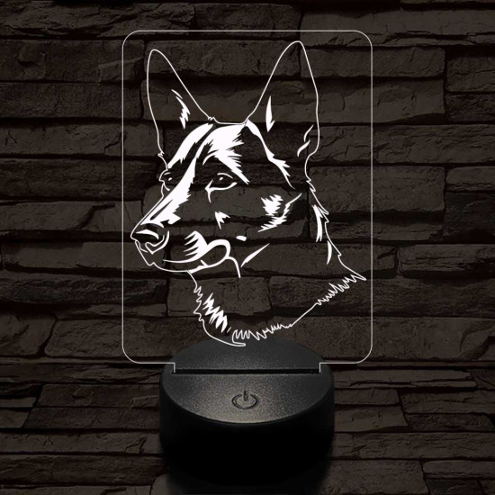 Kánaán kutya 7 színű 3D led lámpa