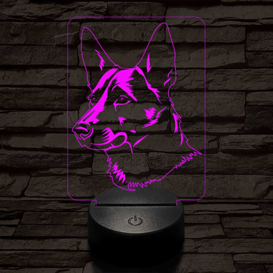 Kánaán kutya 7 színű 3D led lámpa