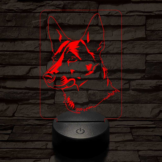 Kánaán kutya 7 színű 3D led lámpa