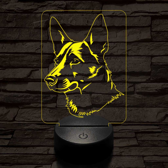 Kánaán kutya 7 színű 3D led lámpa