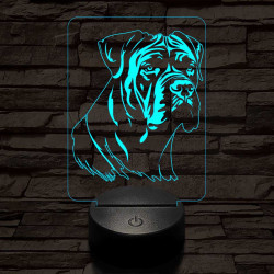 Nápolyi masztiff 7 színű 3D led lámpa