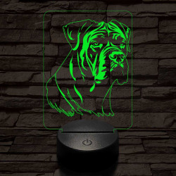 Nápolyi masztiff 7 színű 3D led lámpa