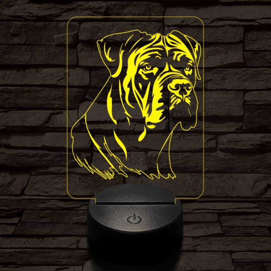 Nápolyi masztiff 7 színű 3D led lámpa